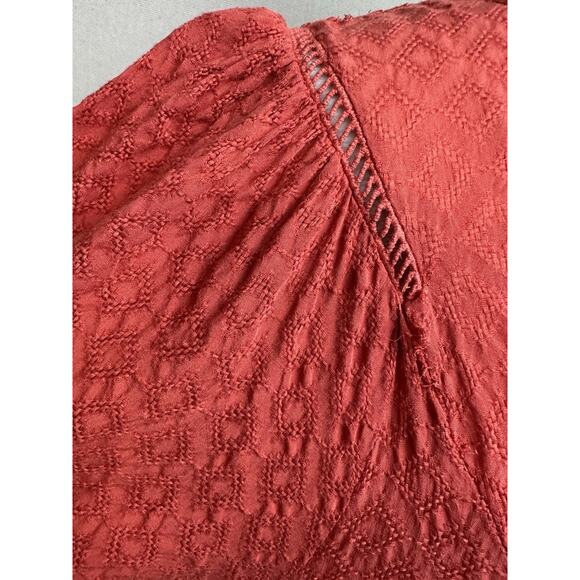 Women’s Babydoll Top Plus Sz 1X Short Sleeves Orange Rust Color Boho - Picture 5 of 15